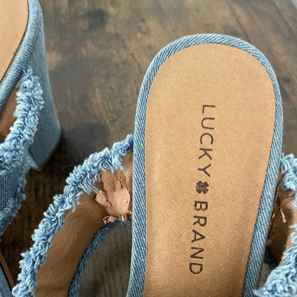 Lucky Brand Denim Frayed Mule Heels - Picture 8 of 12